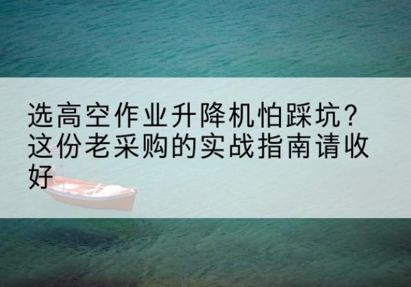 邳州高空作业升降机厂家推荐-选高空作业升降机怕踩坑？这份老采购的实战指南请收好